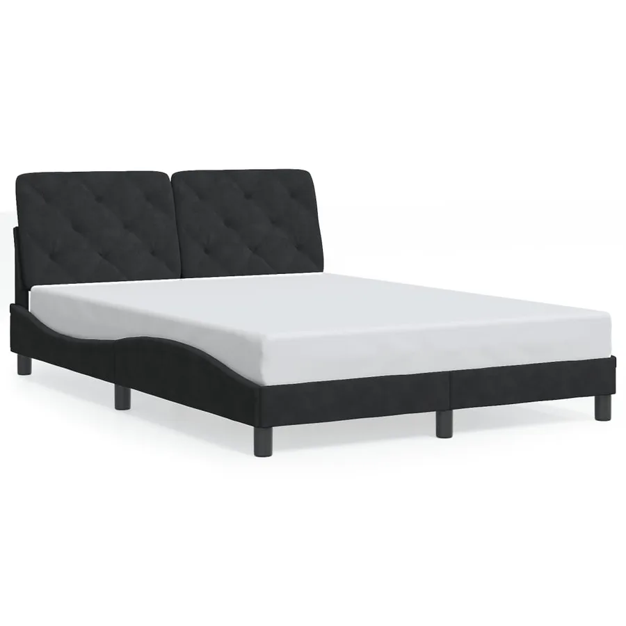 Cadre de lit avec LED sans matelas noir 120x200 cm velours - 5