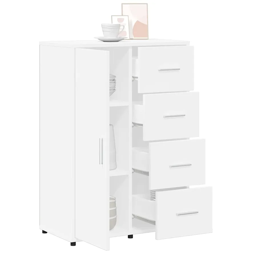 Buffets 2 pcs blanc 60x31x84 cm bois d'ingénierie - 4