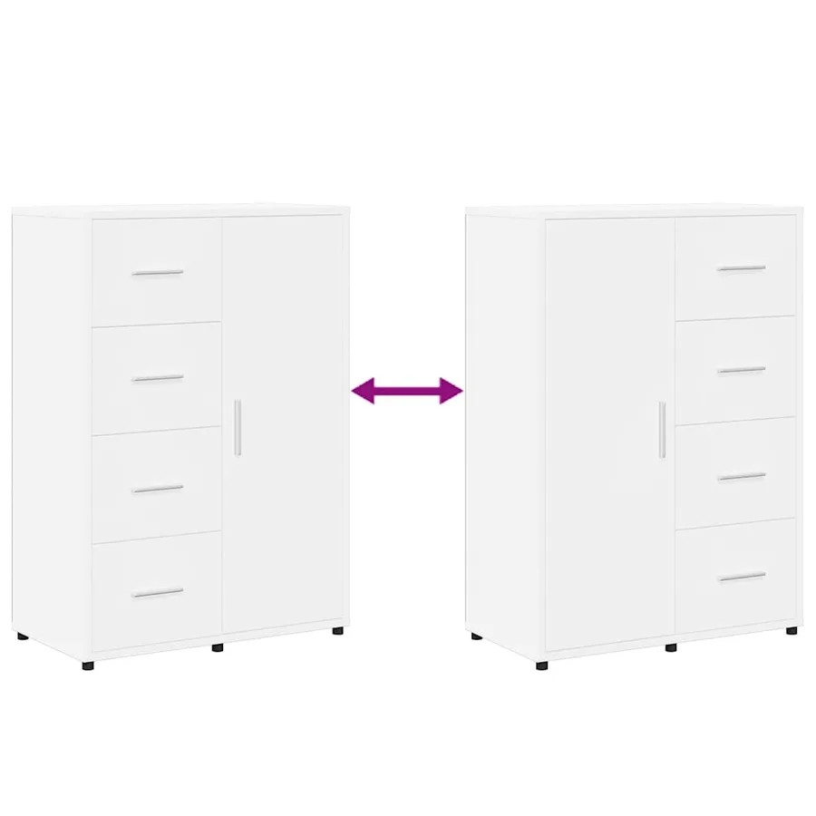 Buffets 2 pcs blanc 60x31x84 cm bois d'ingénierie - 9