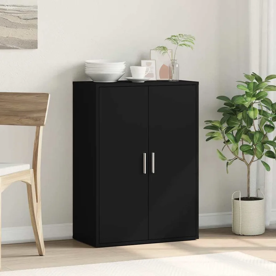 Buffet noir 60x31x84 cm bois d'ingénierie - 3