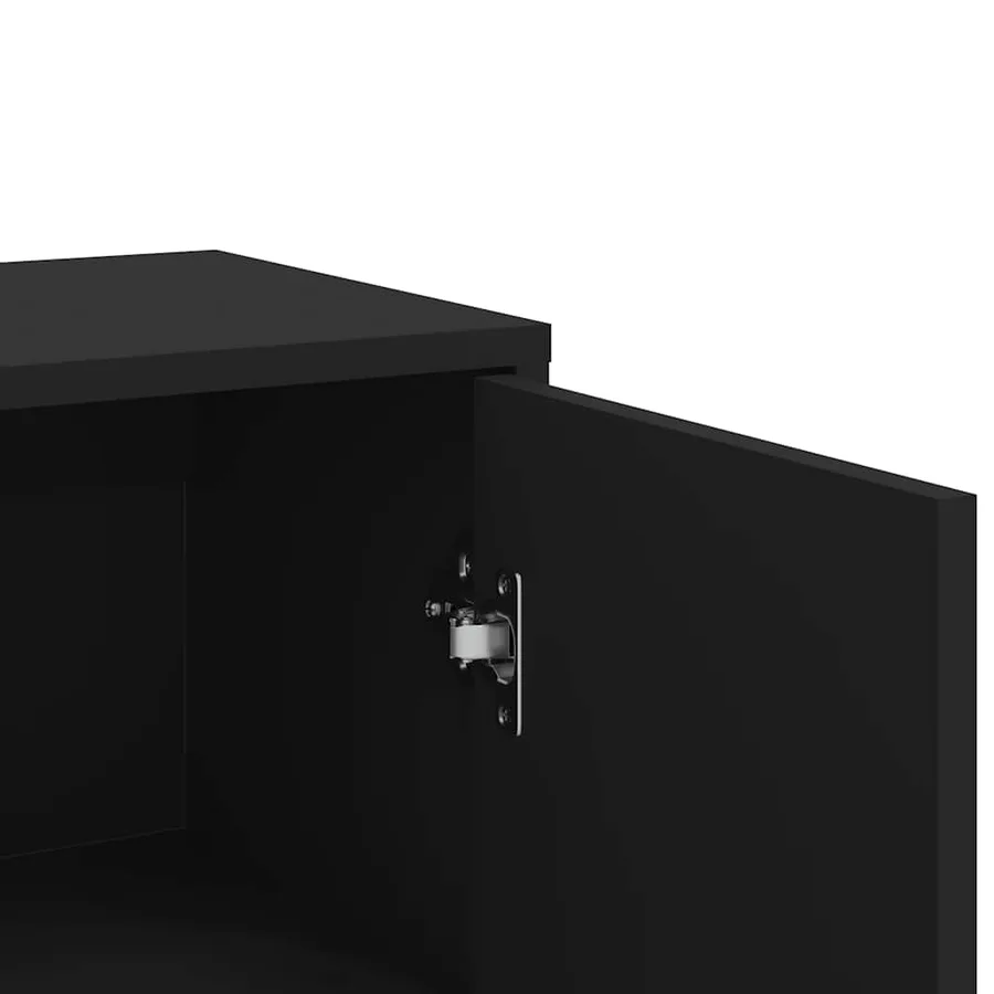 Buffet noir 60x31x84 cm bois d'ingénierie - 8