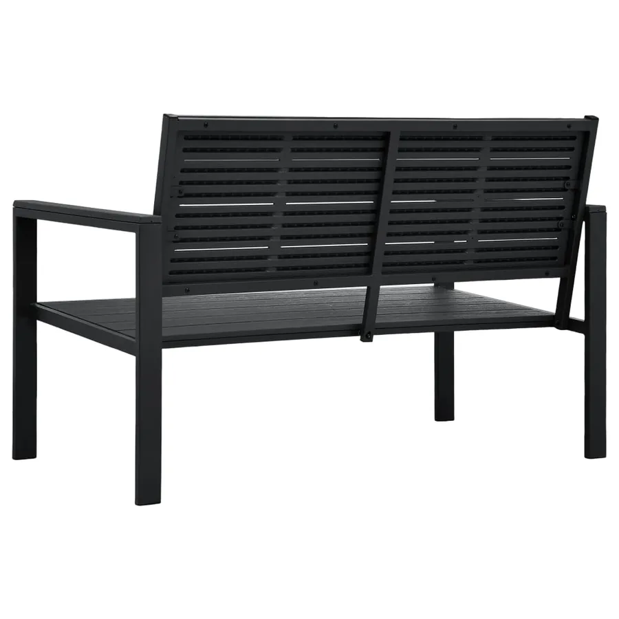 Banc de jardin 120 cm PEHD Noir Aspect de bois - 3