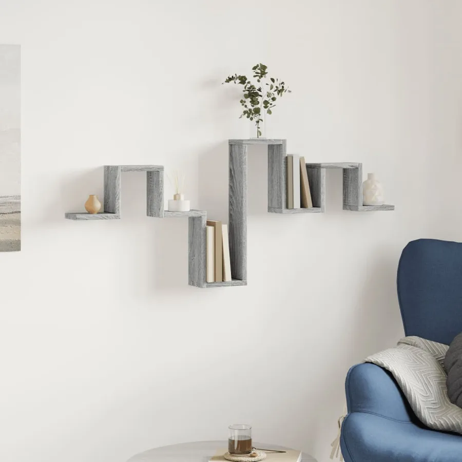 Étagère murale sonoma gris 104,5x10x43 cm bois d'ingénierie - 3