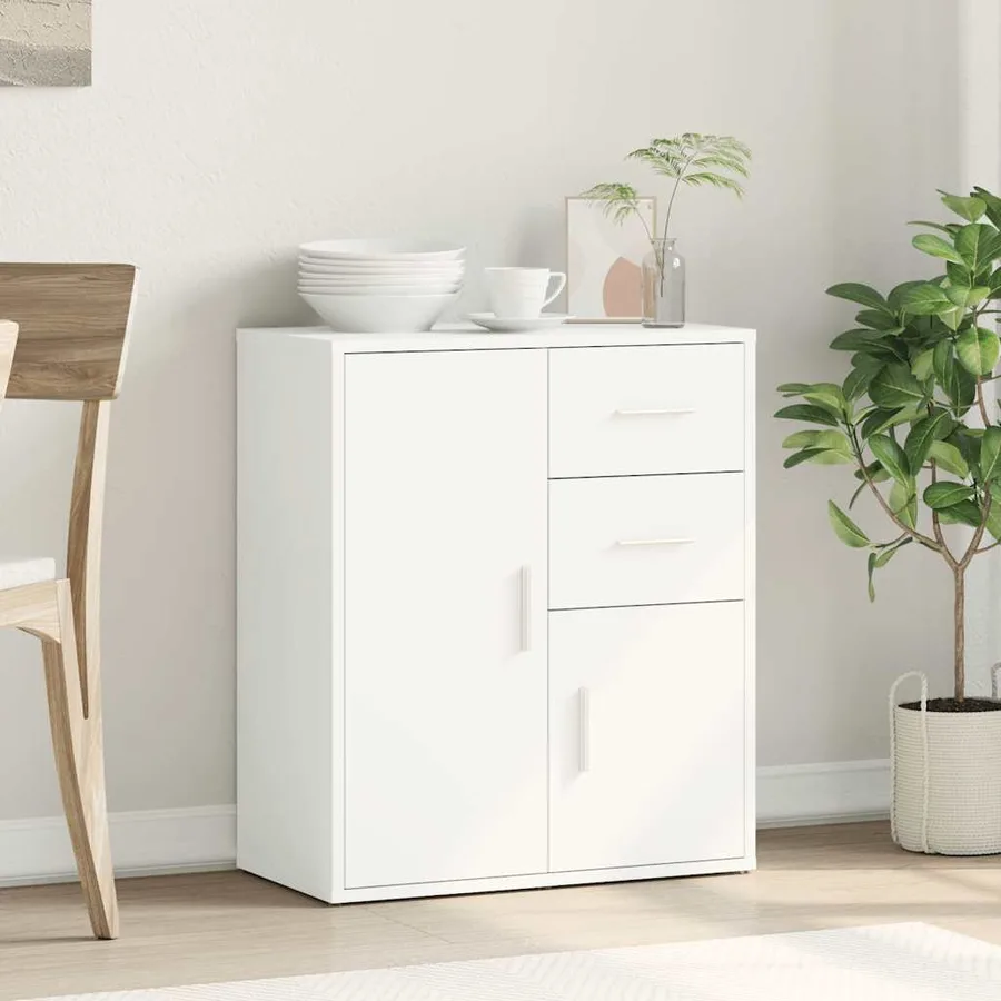 Buffet blanc 60x31x70 cm bois d'ingénierie - 3