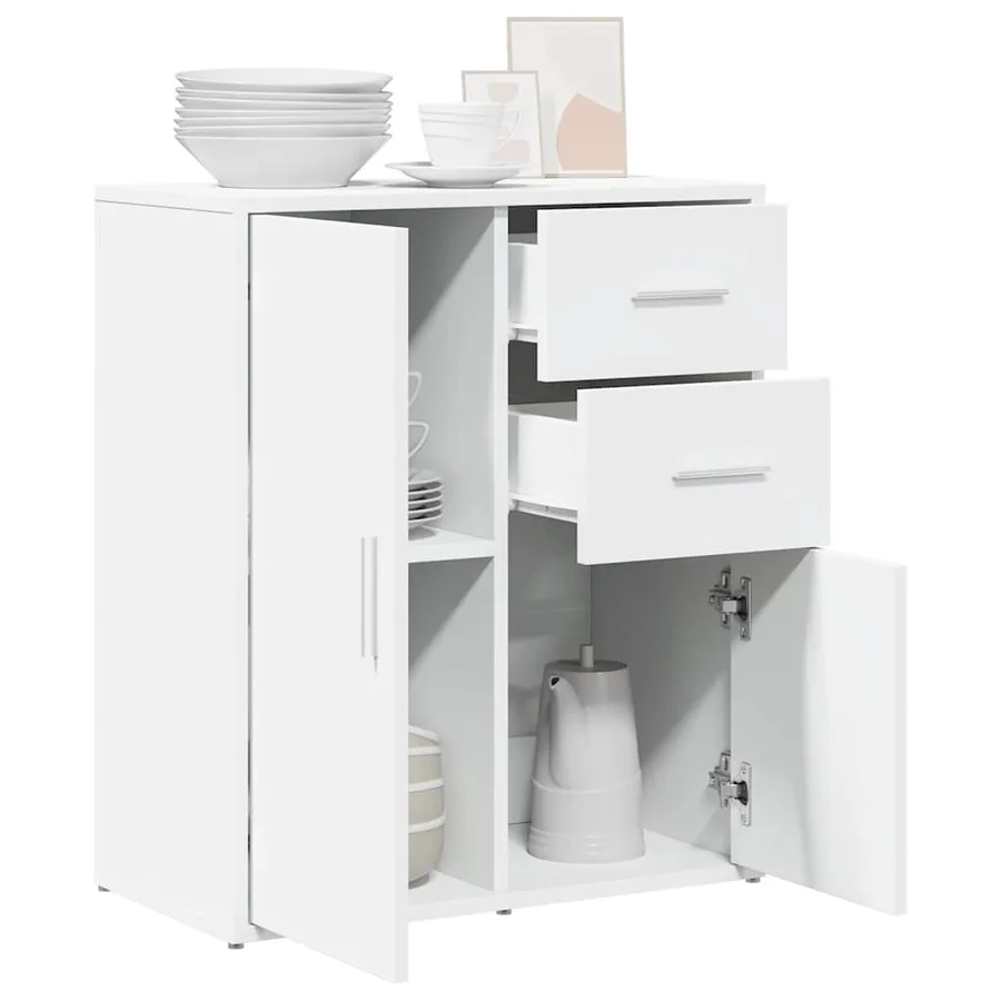Buffet blanc 60x31x70 cm bois d'ingénierie - 4