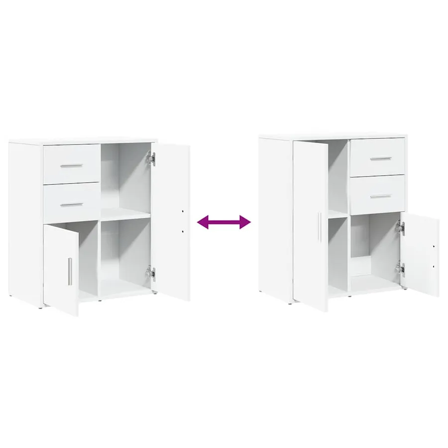 Buffet blanc 60x31x70 cm bois d'ingénierie - 9