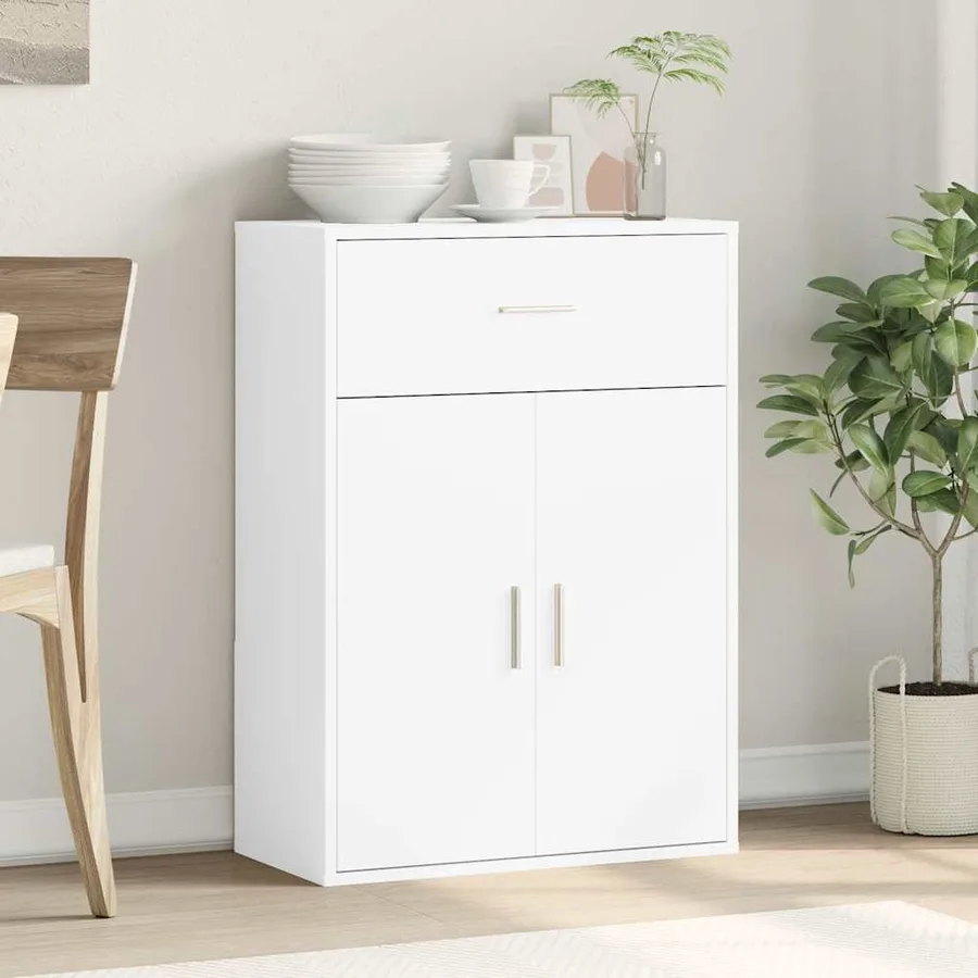 Buffet blanc 60x30x84 cm bois d'ingénierie - 3