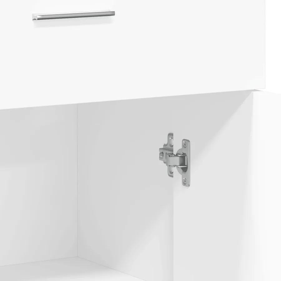 Buffet blanc 60x30x84 cm bois d'ingénierie - 8