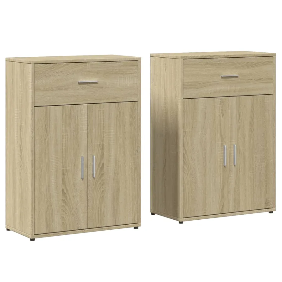 Buffets 2 pcs chêne sonoma 60x30x84 cm bois d'ingénierie - 2