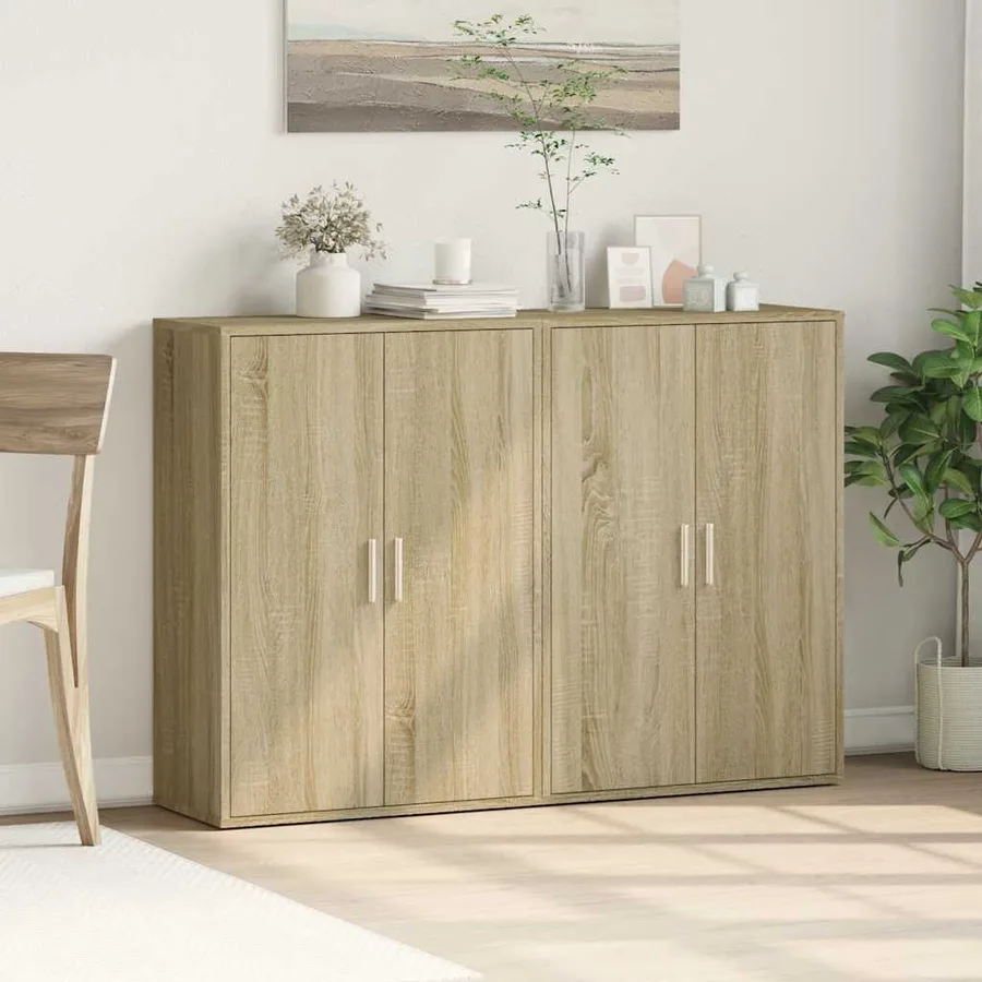 Buffets 2 pcs chêne sonoma 60x31x84 cm bois d'ingénierie - 3