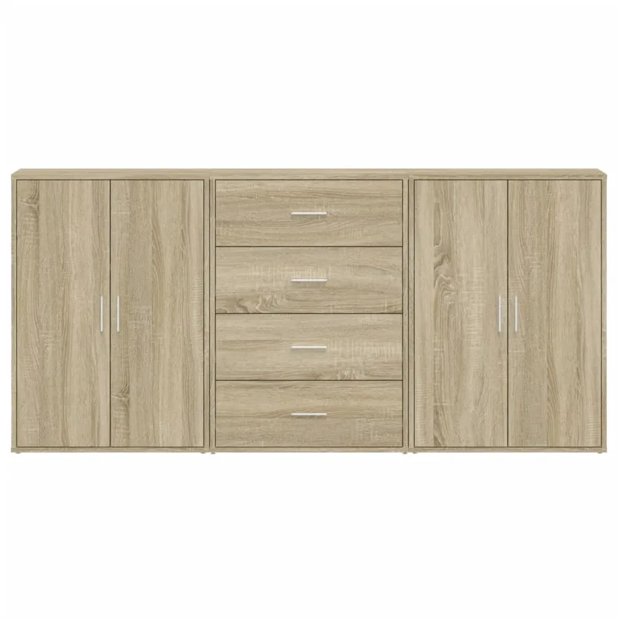 Buffets 3 pcs chêne sonoma 60x31x84 cm bois d'ingénierie - 4