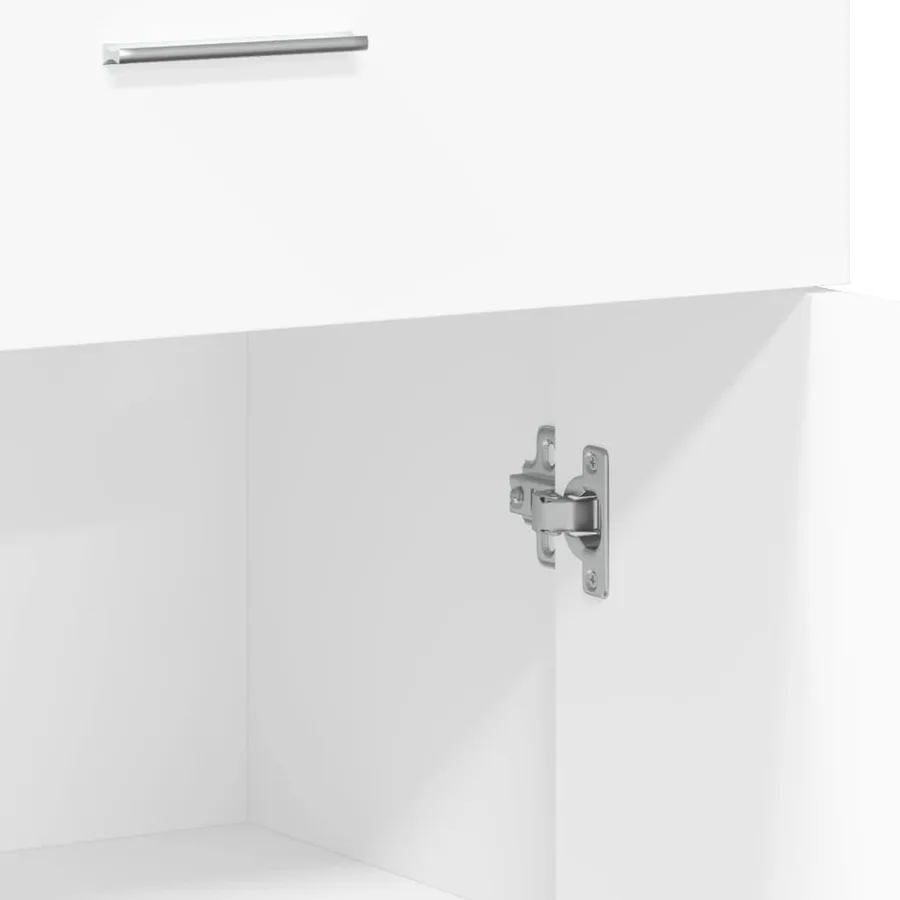 Buffets 2 pcs blanc 60x30x84 cm bois d'ingénierie - 8
