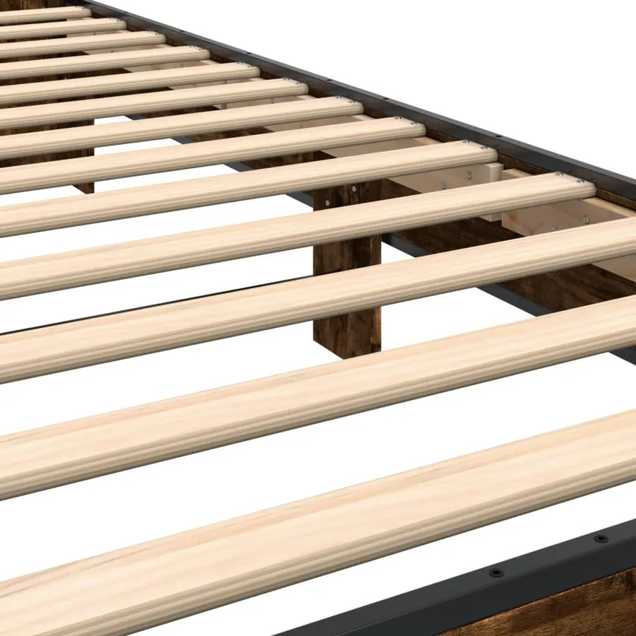 Cadre de lit sans matelas chêne fumé 90x190 cm - 7