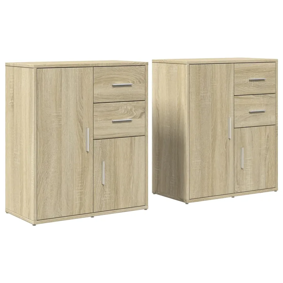 Buffets 2 pcs chêne sonoma 60x31x70 cm bois d'ingénierie - 2