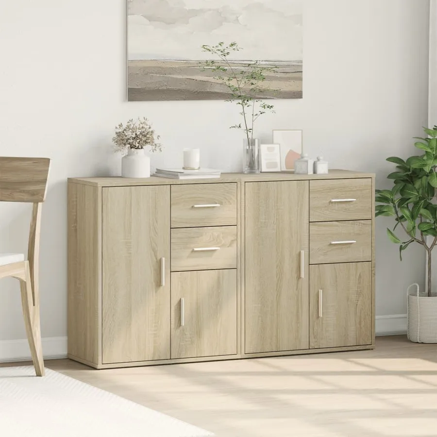 Buffets 2 pcs chêne sonoma 60x31x70 cm bois d'ingénierie - 3