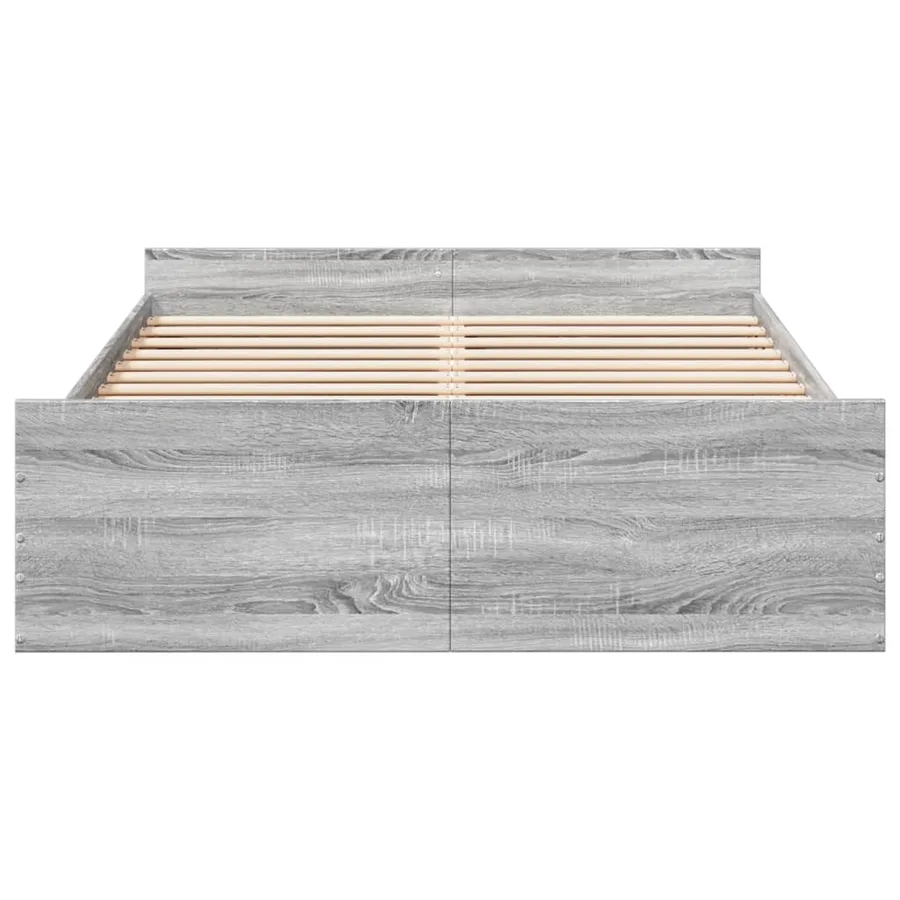 Cadre de lit avec tiroirs sans matelas sonoma gris 135x190 cm - 4