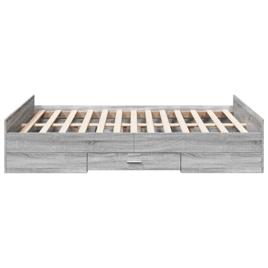 Cadre de lit avec tiroirs sans matelas sonoma gris 135x190 cm - 5