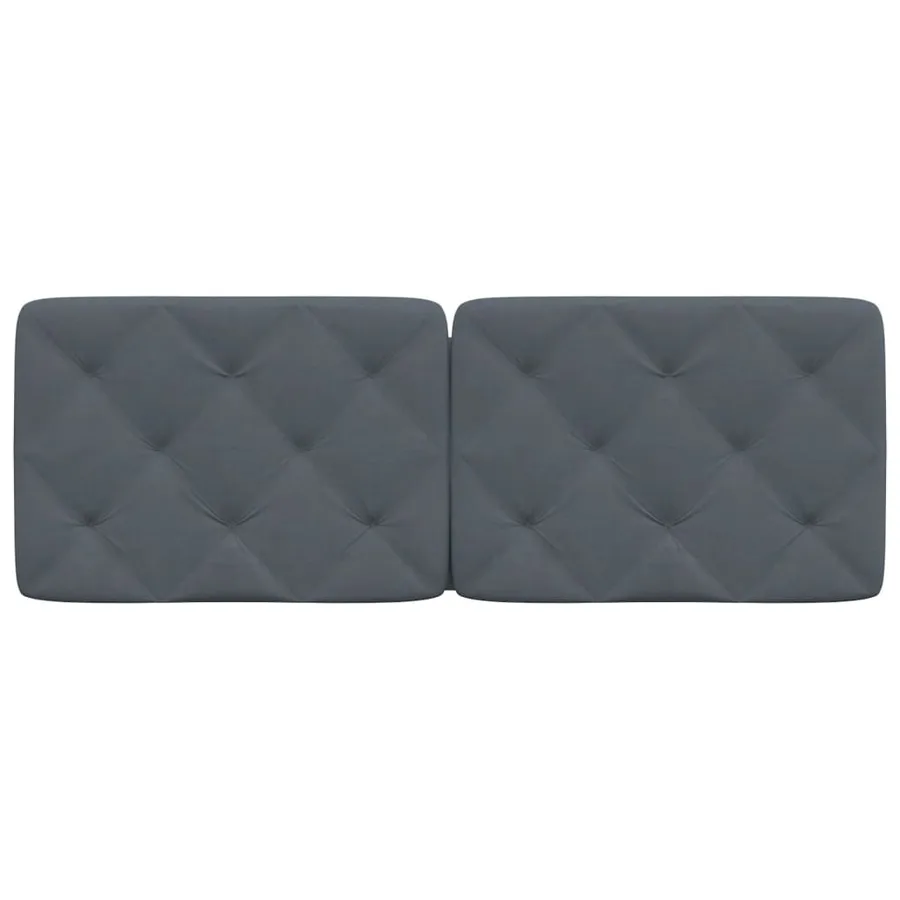 Coussin de tête de lit gris foncé 140 cm velours - 5