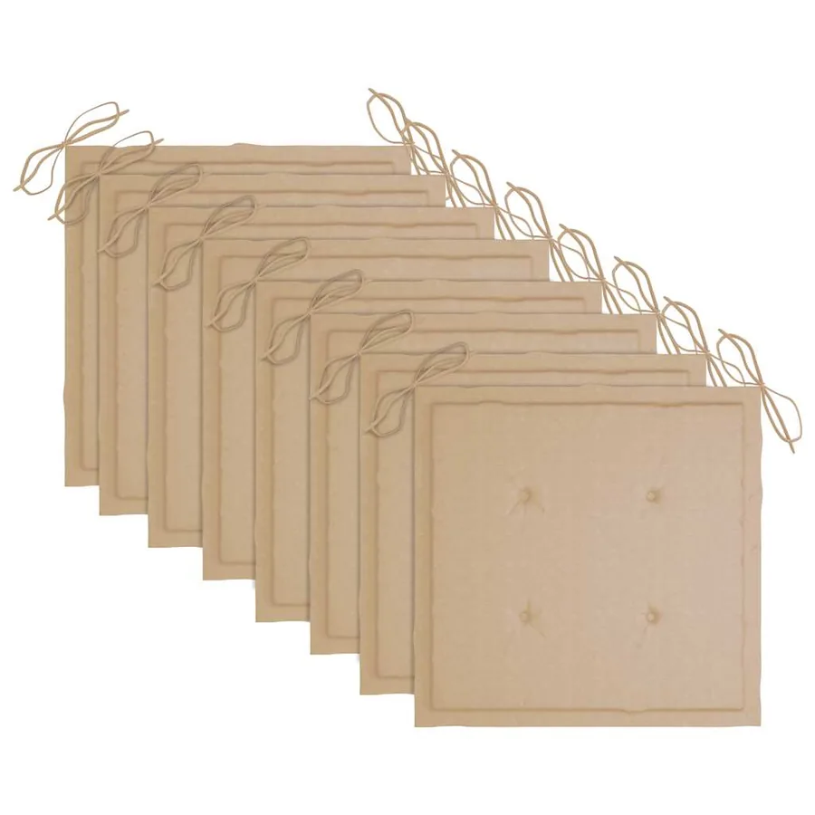 Chaises pliables de jardin lot de 8 avec coussins Bois d'acacia - 9