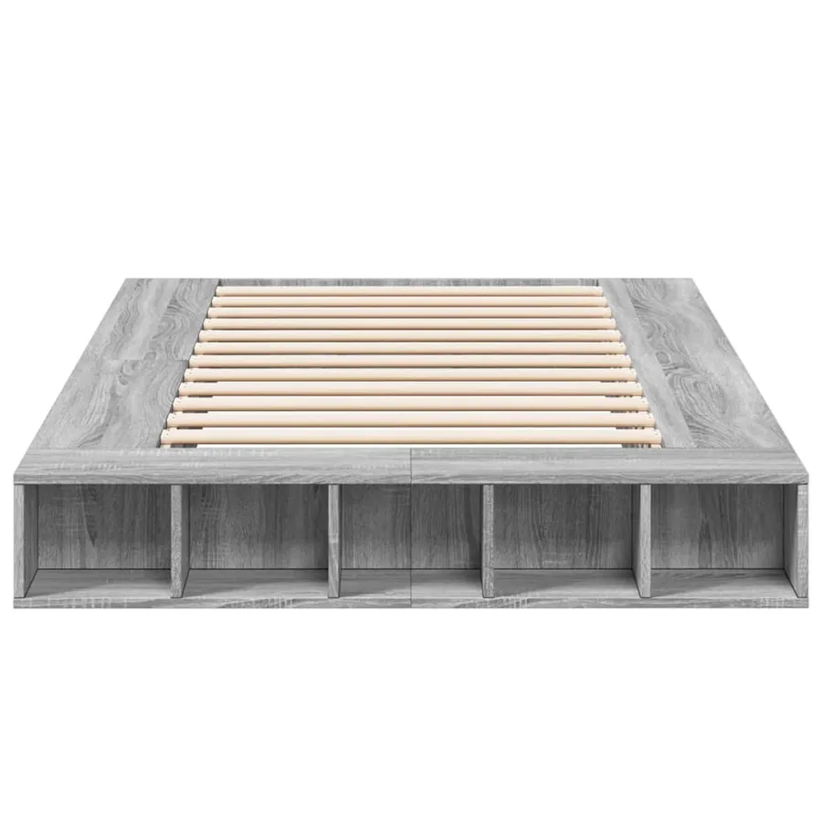 Cadre de lit sans matelas sonoma gris 140x190 cm - 4