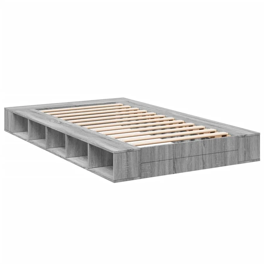 Cadre de lit sans matelas sonoma gris 140x190 cm - 6