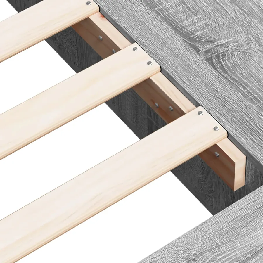 Cadre de lit sans matelas sonoma gris 140x190 cm - 8