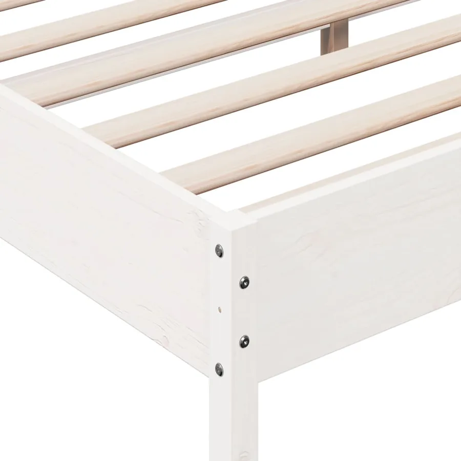 Cadre de lit sans matelas blanc 180x200 cm bois massif de pin - 7
