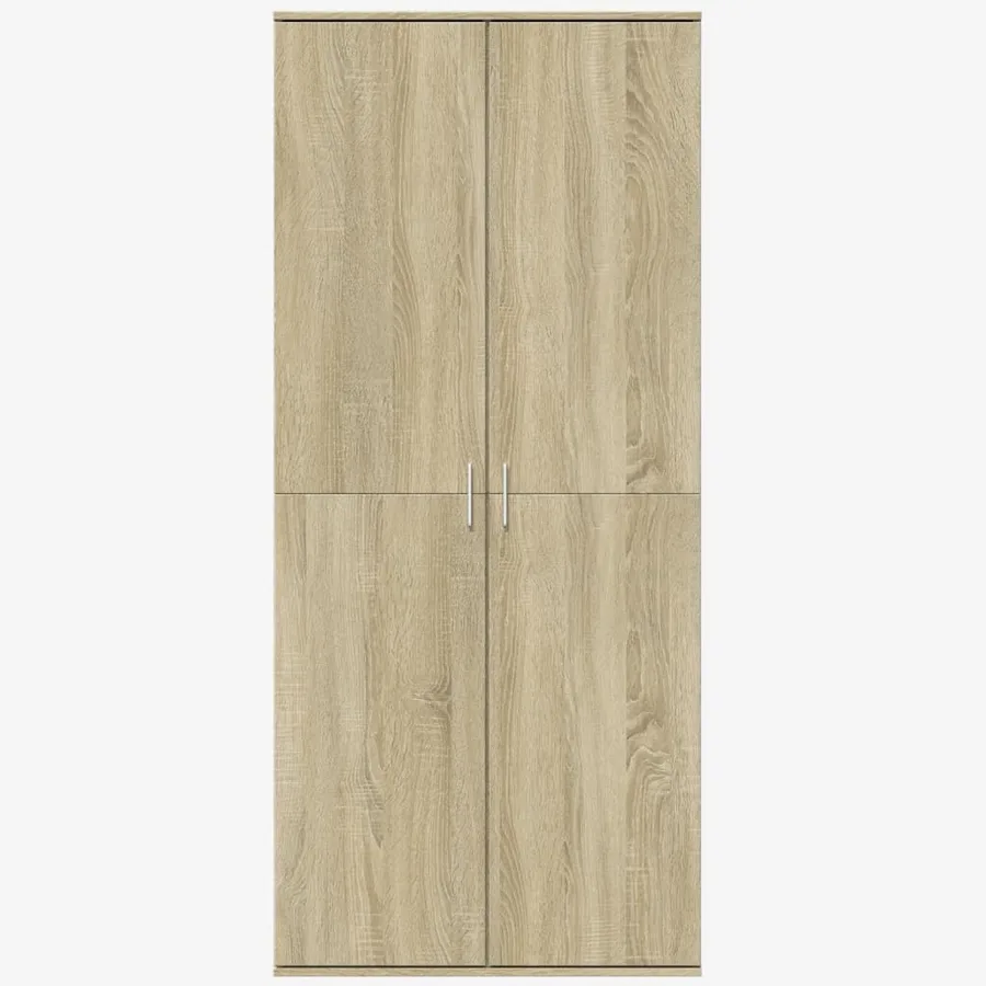 Buffet haut chêne sonoma 80x35x180 cm bois d'ingénierie - 3