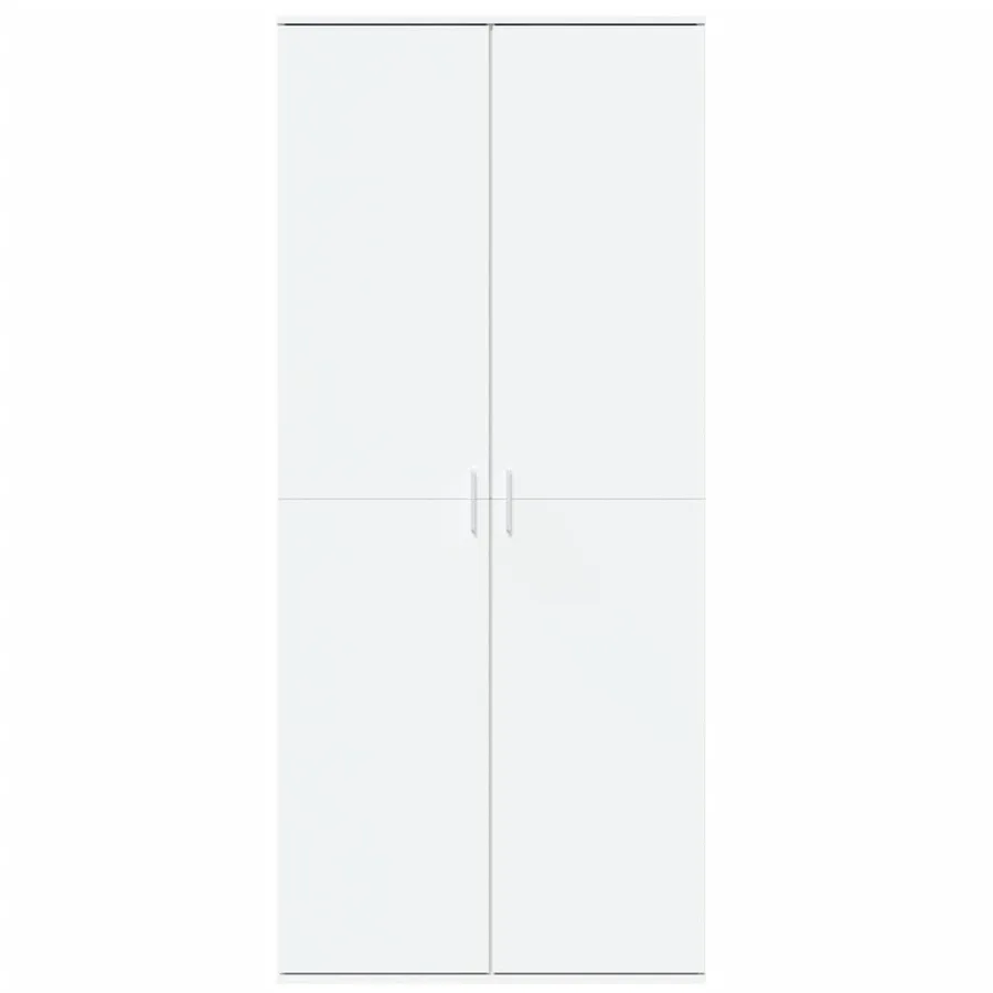 Buffet haut blanc 80x35x180 cm bois d'ingénierie - 3