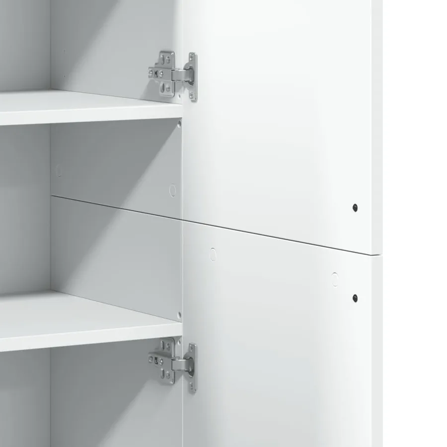 Buffet haut blanc 80x35x180 cm bois d'ingénierie - 8