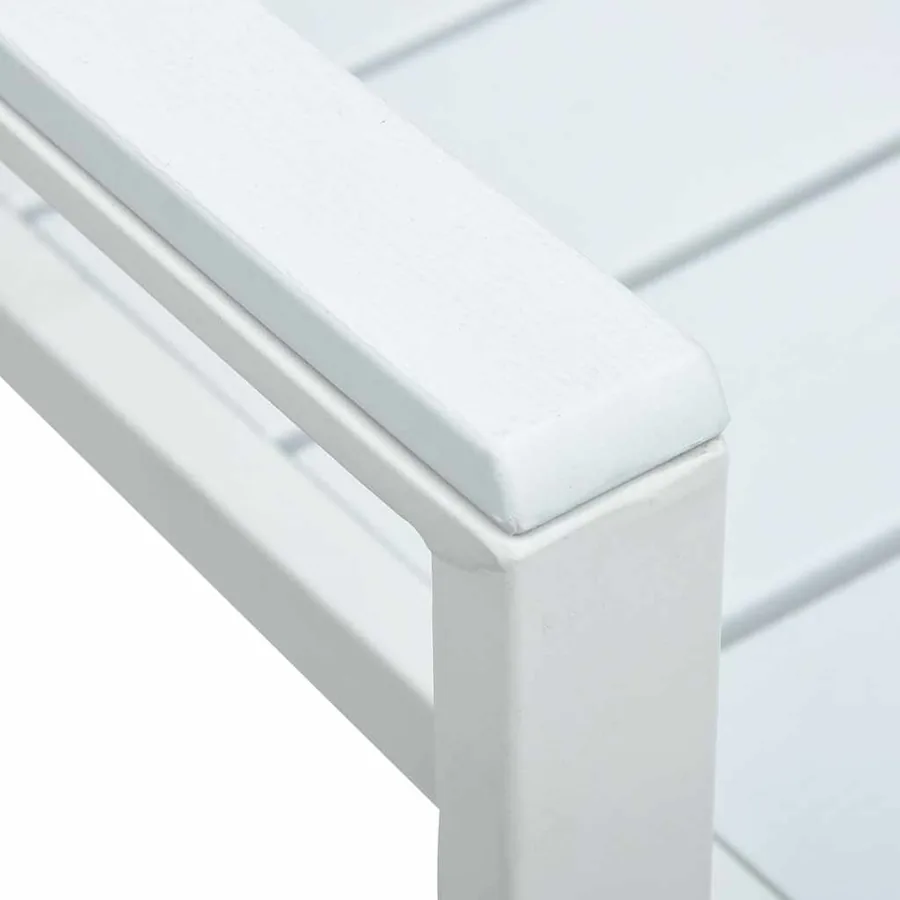 Chaises de jardin lot de 4 Blanc PEHD Aspect de bois - 7