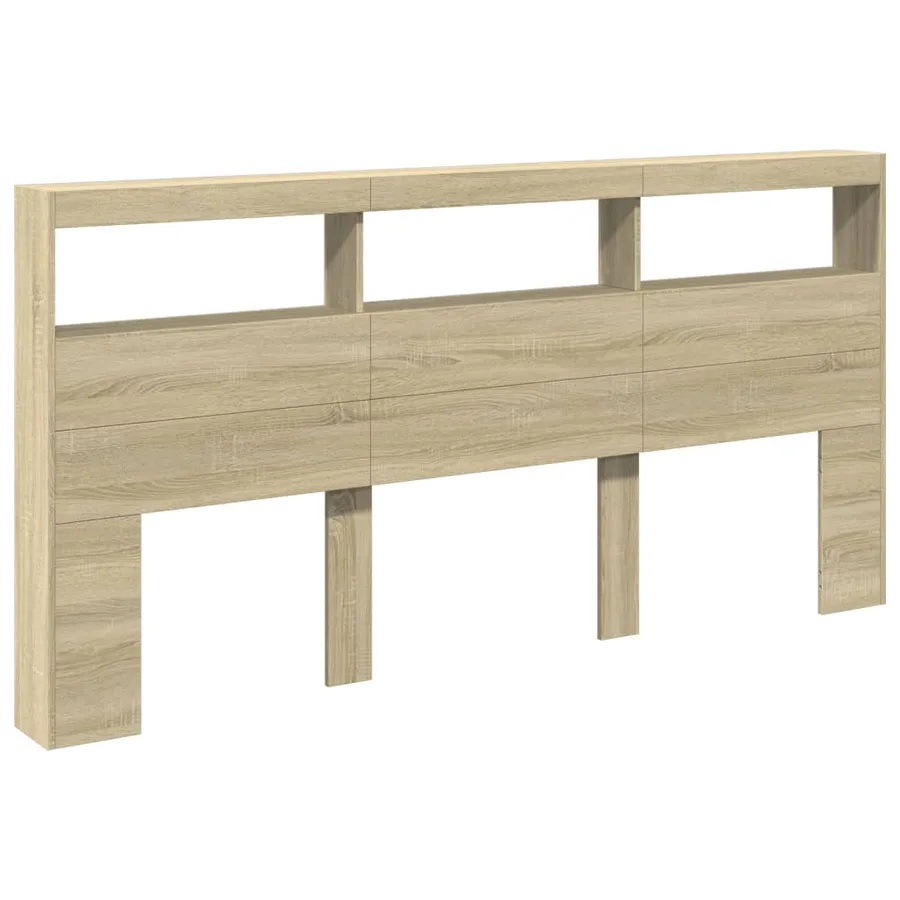 Armoire tête de lit avec LED chêne sonoma 200x17x102 cm - 3