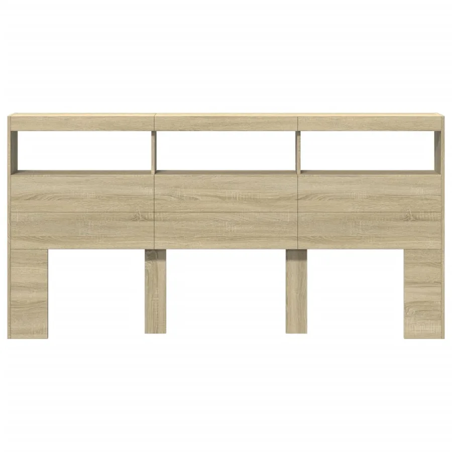 Armoire tête de lit avec LED chêne sonoma 200x17x102 cm - 6
