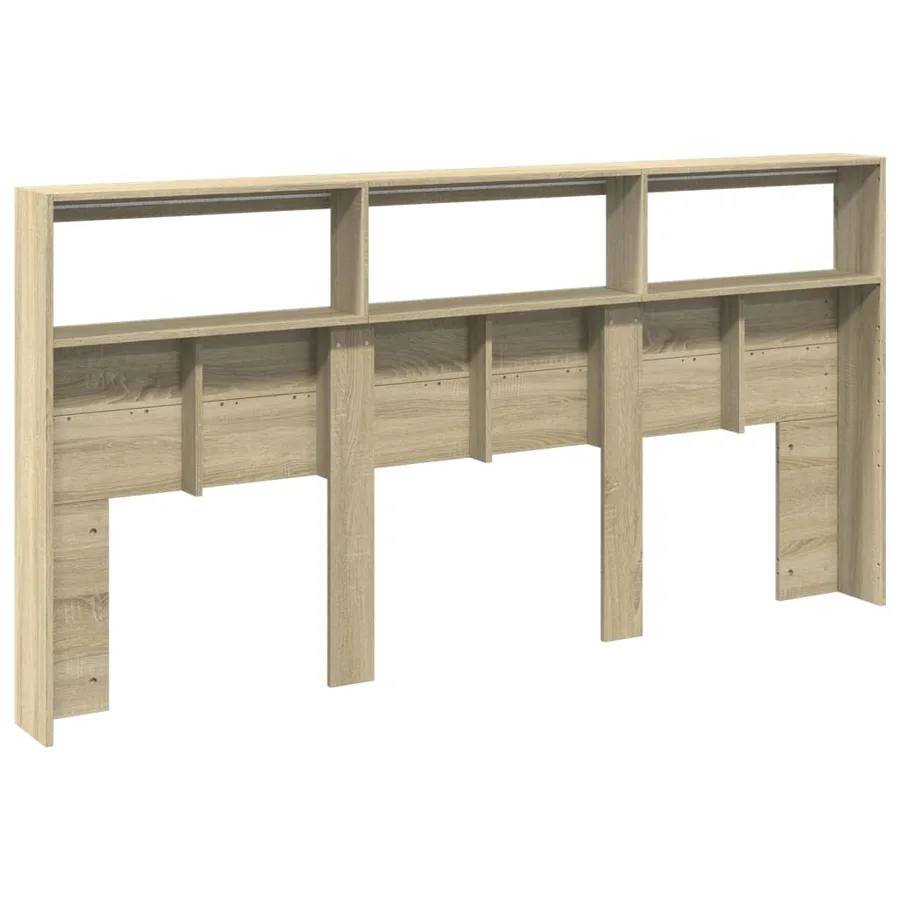 Armoire tête de lit avec LED chêne sonoma 200x17x102 cm - 8