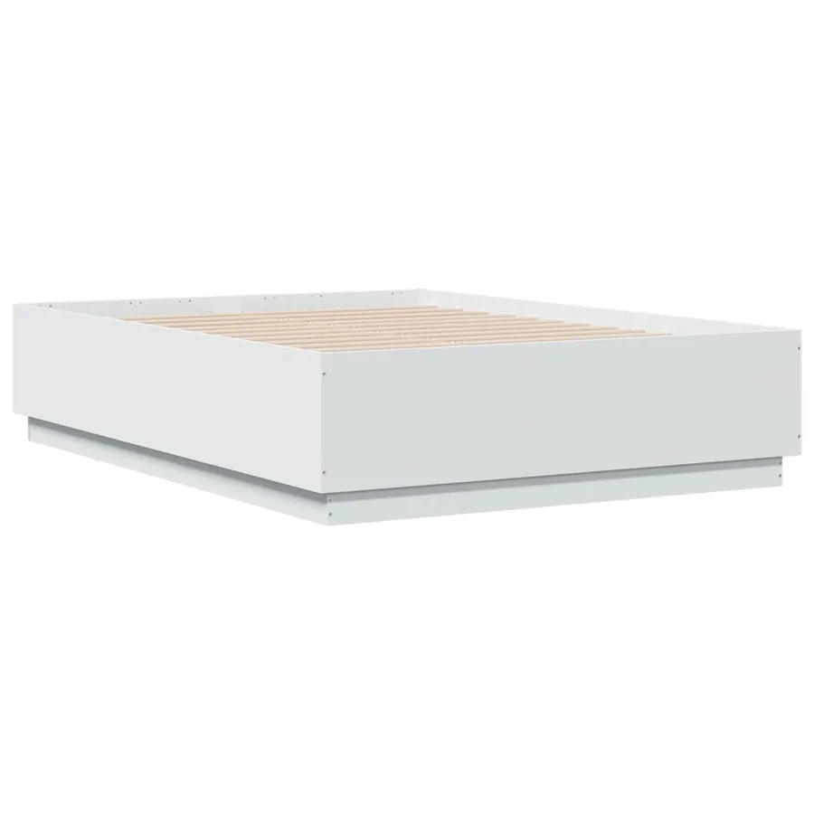 Cadre de lit avec LED sans matelas blanc 135x190 cm - 3