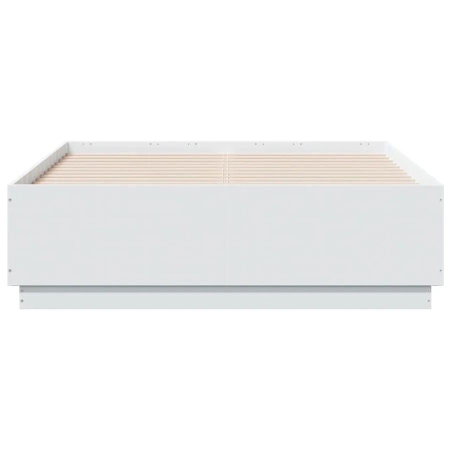 Cadre de lit avec LED sans matelas blanc 135x190 cm - 6