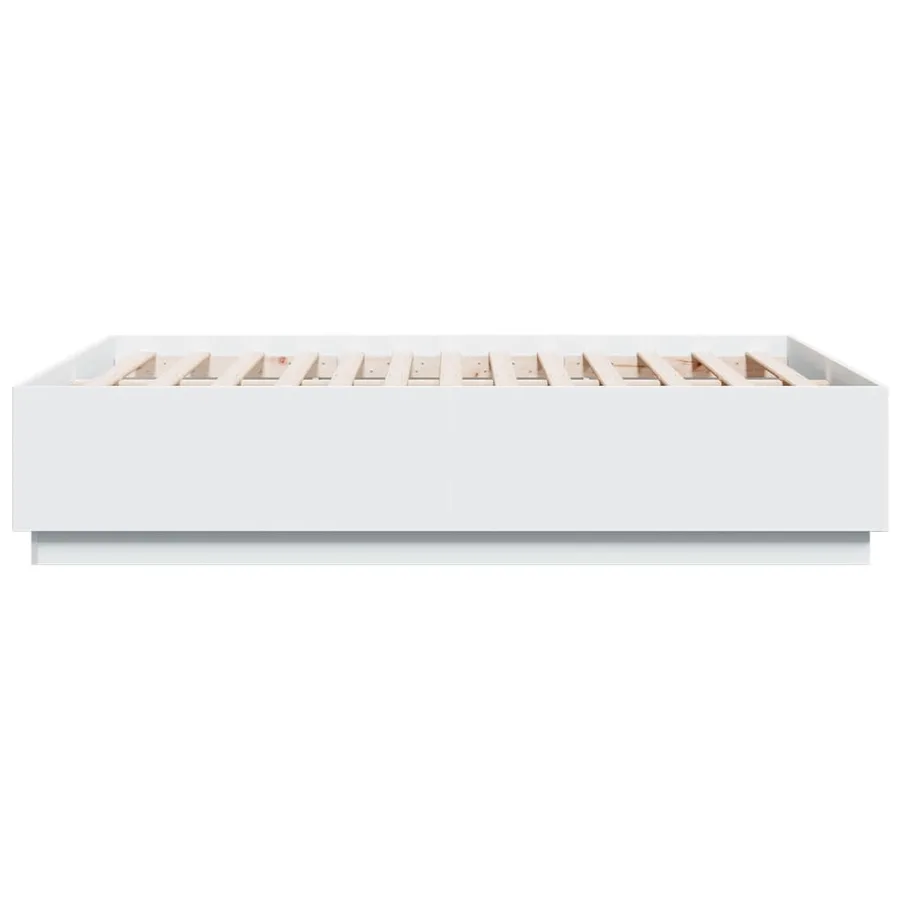 Cadre de lit avec LED sans matelas blanc 135x190 cm - 7