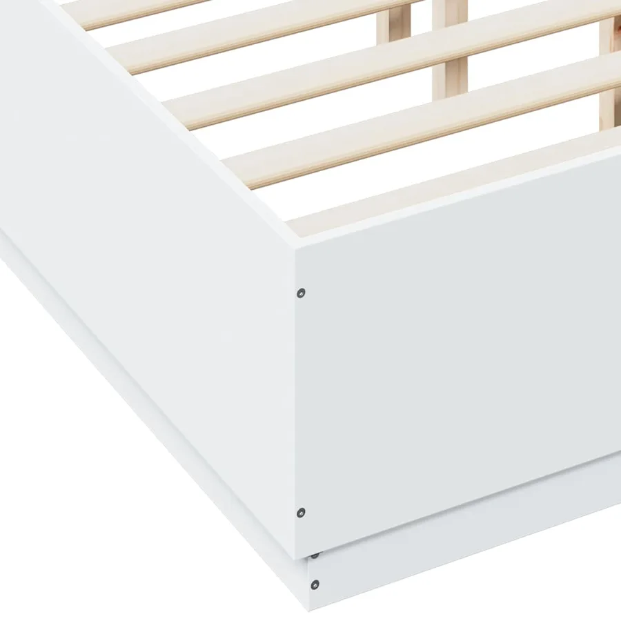 Cadre de lit avec LED sans matelas blanc 135x190 cm - 9