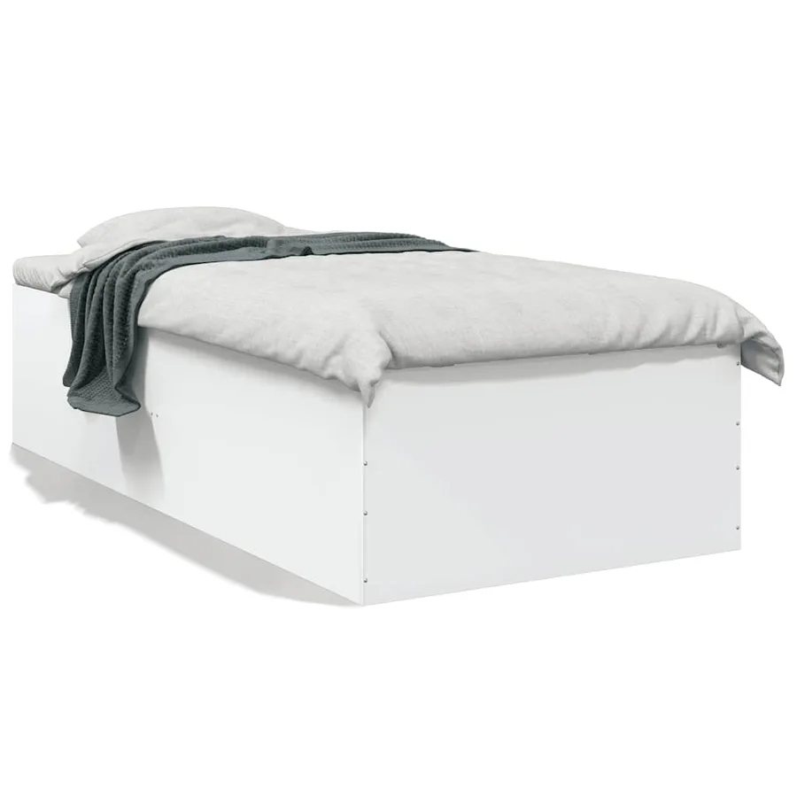 Cadre de lit sans matelas blanc 100x200 cm - 2