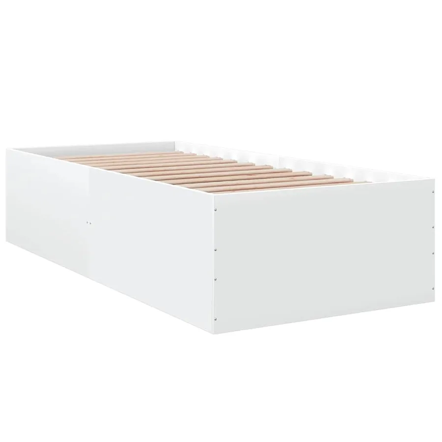 Cadre de lit sans matelas blanc 100x200 cm - 3