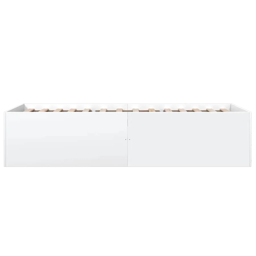 Cadre de lit sans matelas blanc 100x200 cm - 5