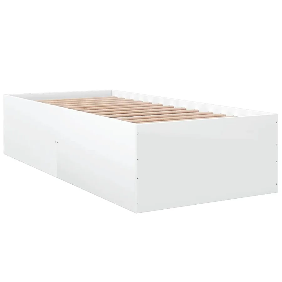 Cadre de lit sans matelas blanc 100x200 cm - 6
