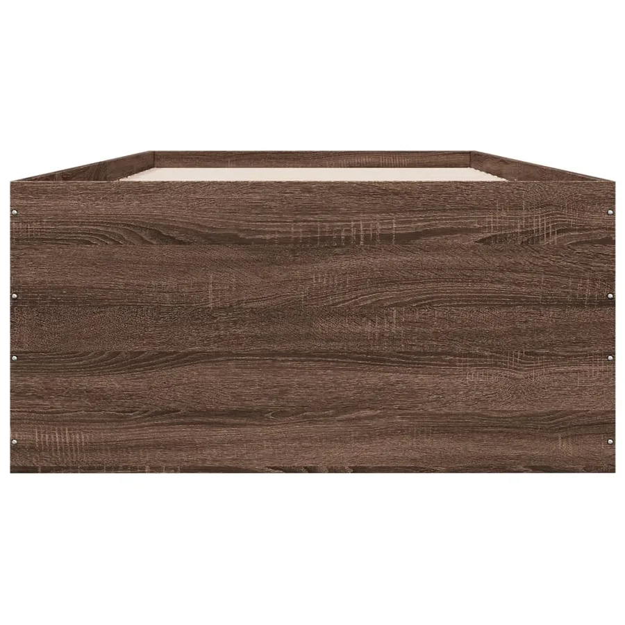 Cadre de lit sans matelas chêne marron 100x200 cm - 4