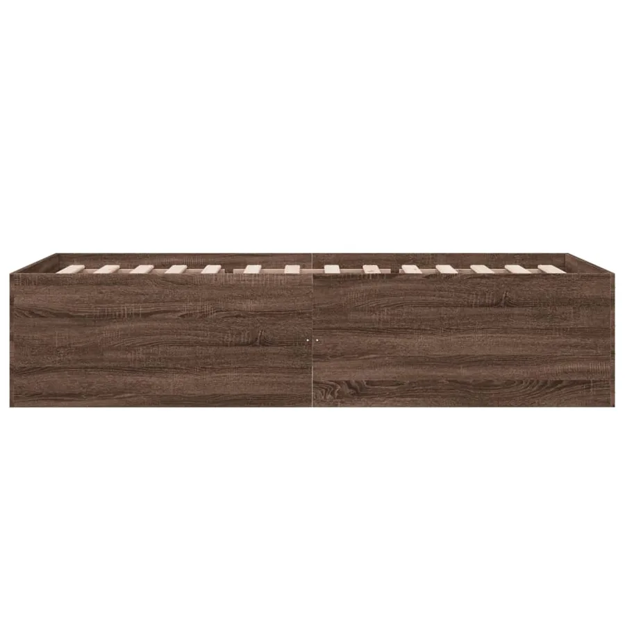 Cadre de lit sans matelas chêne marron 100x200 cm - 5