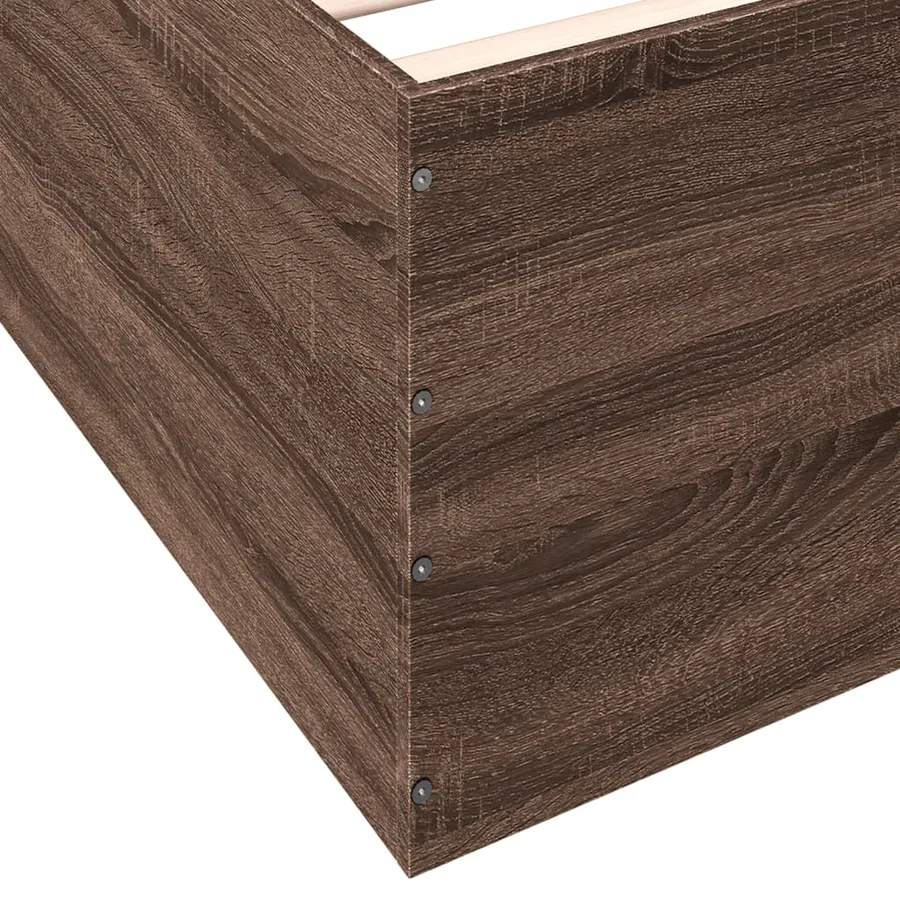 Cadre de lit sans matelas chêne marron 100x200 cm - 8