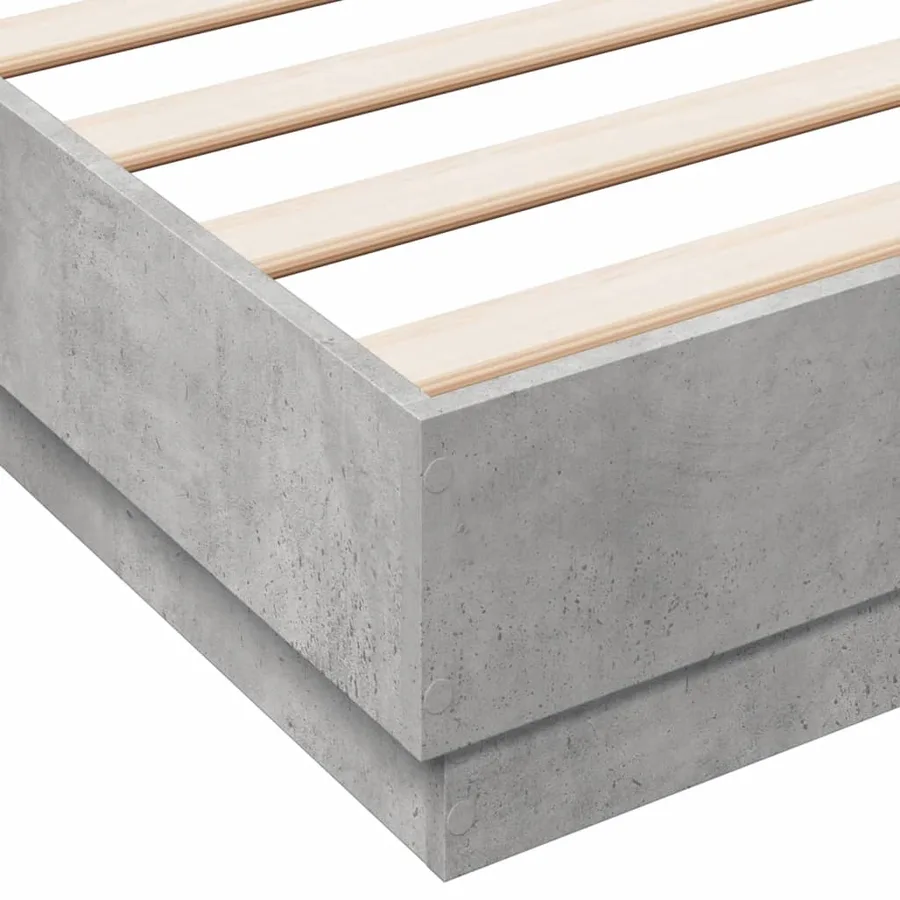Cadre de lit sans matelas gris béton 120x190 cm - 7