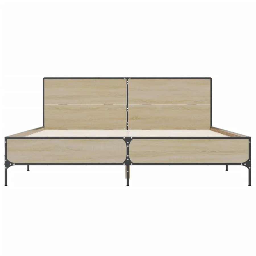 Cadre de lit sans matelas chêne sonoma 120x190 cm - 4