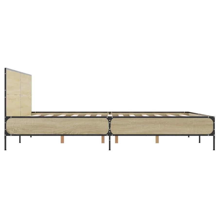 Cadre de lit sans matelas chêne sonoma 120x190 cm - 5