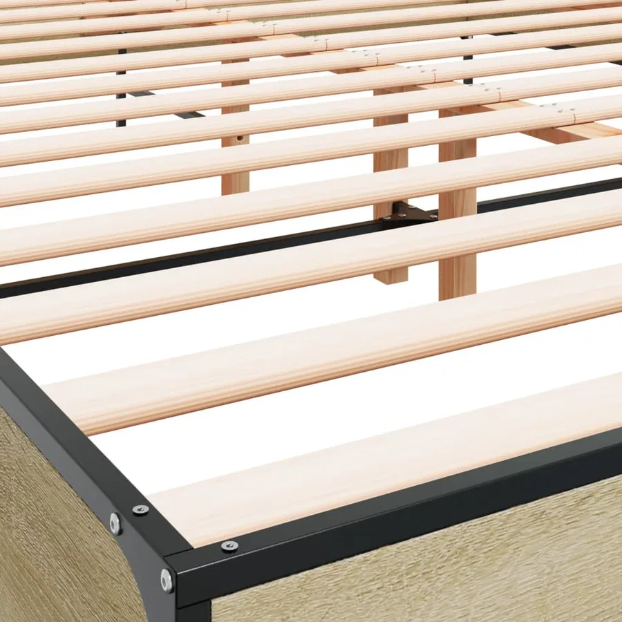 Cadre de lit sans matelas chêne sonoma 120x190 cm - 7