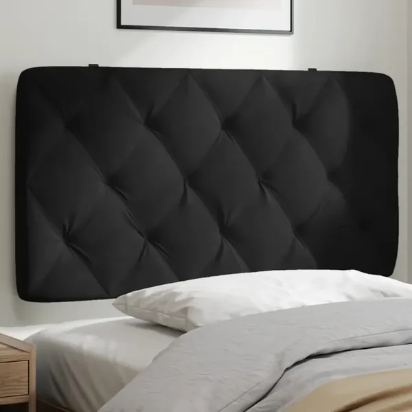 Coussin de tête de lit noir 100 cm velours